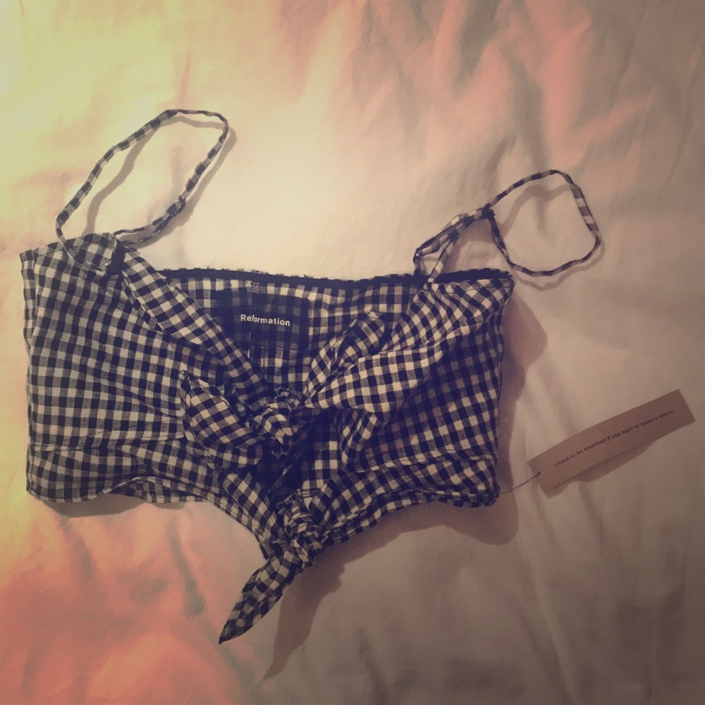 Reformation Peyton top, linen, size 4